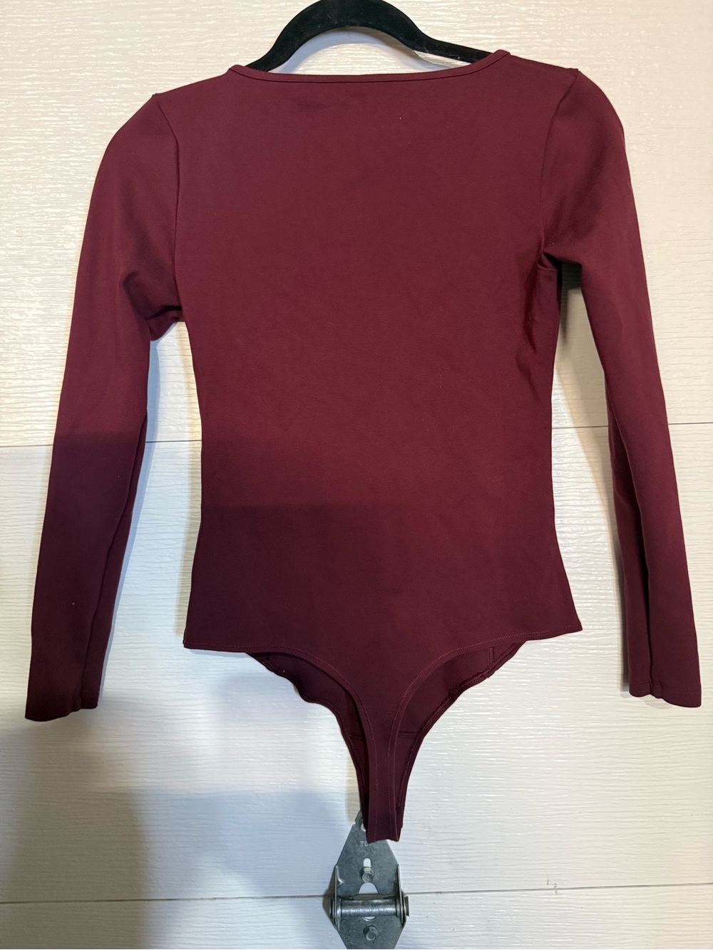 ABERCROMBIE AND FITCH SQUARE NECK LONG SLEEVE BODYSUIT MEDIUM - Picture 4 of 4